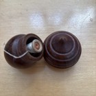 Antique Turned Wood Acorn Thread Needle Thimble Holder Treen Etui Sewing Kit