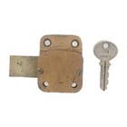 Vintage Corbin Cabinet Door Or Drawer Lock W  Original Key   Solid Brass 