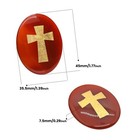 Thumb Worry Stone Gold Cross 45mm Crystal Healing Stone Palm Pocket Oval Stone