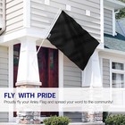 Anley Pack Of 2 Fly Breeze 3x5 Foot Solid Black Flag - Plain Black Flags