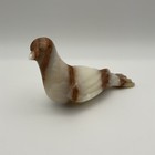 Vintage Art Deco Hand Carved Onyx Marble Stone Figure Of Bird With Stand
