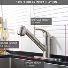 Stainless Steel Kitchen Faucet Brushed Nickel small Single Handle Pull Out Ki   