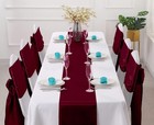 12 Pcs Burgundy Satin Table Runner 12x108 Inch Wedding Party Banquet Decor