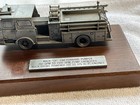 Pewter Mack Cf Cab Forward Pumper Fire Truck On Wooden Base