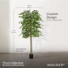 Maia Artificial Ficus Tree 6ft Tall Tropical Home Decoration  71 Inches  used 