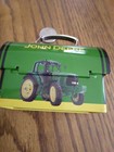 John Deere Green Tractor Mini Hinged latched Metal Lunch Box Collectible