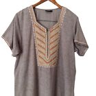 Indian Aghan Kaftan Maxi Dress Embroidery   Tiny Mirrors Batik Cotton Ethnic