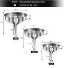 3 Pack Stainless Steel Funnel  With 2 Removable Strainer     1pcs Cleaning Brush