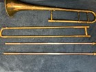 Vintage Hawkeye Des Moines Usa Trombone With York   Sons 13 Mouthpiece 