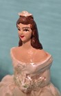 Vintage 1950s 60s Bride Groom Wedding Topper Lace Dress Mid Century Modern Retro