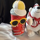 Vintage 1990s Coca Cola Bear Can Penguin Collectible Bean Bag Plush Set