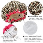 Shower Cap For Women Reusable Waterproof Double Layer Elastic Bathing Hat  4pcs