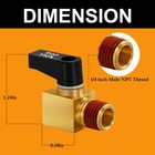 Sunroad Air Compressor Valve Brass Drain Cock Ball Valve 1 4  Npt Male Thread   