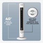 Hurricane 40 Inch Triple Action Air Enhancing Tower Fan   Aromatherapy Diffuser