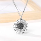 Silver Gold  You Are My Sunshine Sunflower  Locket Pendant Necklace Jewelry Gift