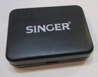 Vintage 1990 s Singer Brand Purse Travel Sewing Kit In 3x4  Black Plastic Box