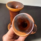 Wooden Vintage Handmade Wood Turned Candle Holders 6 Inches