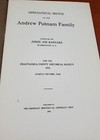 Genealogical Sketch Of The Andrew Putnam Family 1919 Original Edition