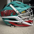 Cascade Xrs Pro Lacrosse Helmet Large Green white red Whipsnakes Pll Game Used 