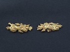 Edo  Pair Of Antique Menuki Panthera Leo Karajishi Katana Sword Samurai Japan 12