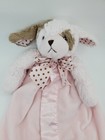 Bearington Baby Pink Puppy Dog Lovey   Security Blanket Brown Polka Dots B79