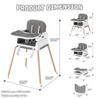 4 In 1 Baby High Chair Foldable Portable Convertible Booster Seat Adjustable
