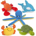 5 Pack Dog Toys Plush Crinkle Squeaky Dog Toys Durable Stuffed Puppy Chew Toy