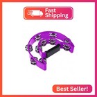 Half Moon Musical Tambourine Double Row Metal Jingles Hand Held Percussion Drum