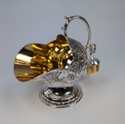 Vtg Silverplate Sugar Scuttle Scoop Gold Interior Ornate Victorian Style Floral