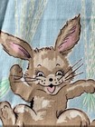 Vtg Juvenile Novelty Baby Nursery Cotton Animal Fabric Hot Air Balloon Blue Pink