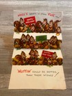 1950s Vintage Christmas Greeting Card       Large Pop-up 3-tier Die-cut Squirrels