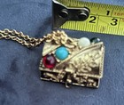 Vintage Avon Queens Ransom Locket Treasure Chest Pill Box Necklace Keepsake