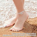 Double Heart Anklet Bracelet Love Barefoot Chain Bling Crystal Ankle Bracelet Us