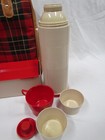 Vintage Thermos   Aladdin Picnic Set 2 Thermoses  Lunch Box   Red Plaid Bag