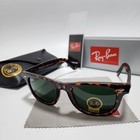 Ray-ban Rb2140 Wayfarer Classic Sunglasses Tortoise Frame Green Glass Lens 50mm 