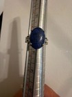 Vintage Sterling Silver Lapis Lazuli Chinese Coin Motif Ring Size 7 5