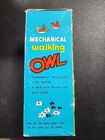 Vintage Louis Marx Tin Wind Up Mechanical Toy Owl Made In Japan Works 7 5  W box