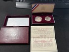 1996 U s  Mint Proof Olympic 2 Coin Set - Silver Dollar   Half W box   Coa