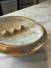 Vtg Mcm Stangl Aqua Blue Gold Pottery Ashtray Decorative Trinket Dish  3942