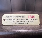 1950   s Latin Quarter Newport Kentucky Illegal Casino Club Member Car Key Fob