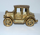 Vintage Cast Brass Ford Model T Figurine   Paperweight   Working Wheels   5 
