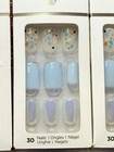Kiss Impress No Glue Press-on Nails Manicure Short Blue 88906  lot Of 3 