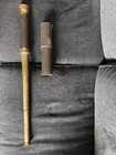 Antique Brass Spyglass Telescope Collapsible 29    Extended W  Leather Case Clear