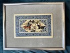 Set Of 4 Hand-painted Persian Miniatures On Bone     Framed Art