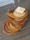 Vintage Wooden Coasters With Stand Mcm Teardrop By Serv Wood Beautiful