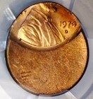 1974d Error Pcgs Ms64 Red 50  Off Center Lincoln Cent Nice Ch Bu   Coin O c  Nr