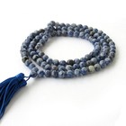 6mm Blue Spot Stone 108 Prayer Beads Tibet Buddhist Mala Necklace Bracelet