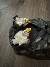 Cast Iron Mechanical Bank J e Stevens American Eagle   Eaglets Repro