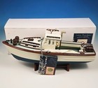 Authentic Models Maine Lobster Boat Handmade Wood Replica 17  New In Open Box