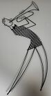 Vintage 50s Wire Art Musician Trumpet Mid Century Modern Weinberg Style Metal